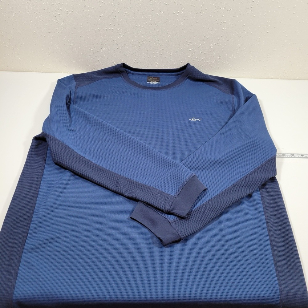 Greg Norman For Tasso Elba Blue Men's Waffle Shirt Long Sleeves Size‎ XXL